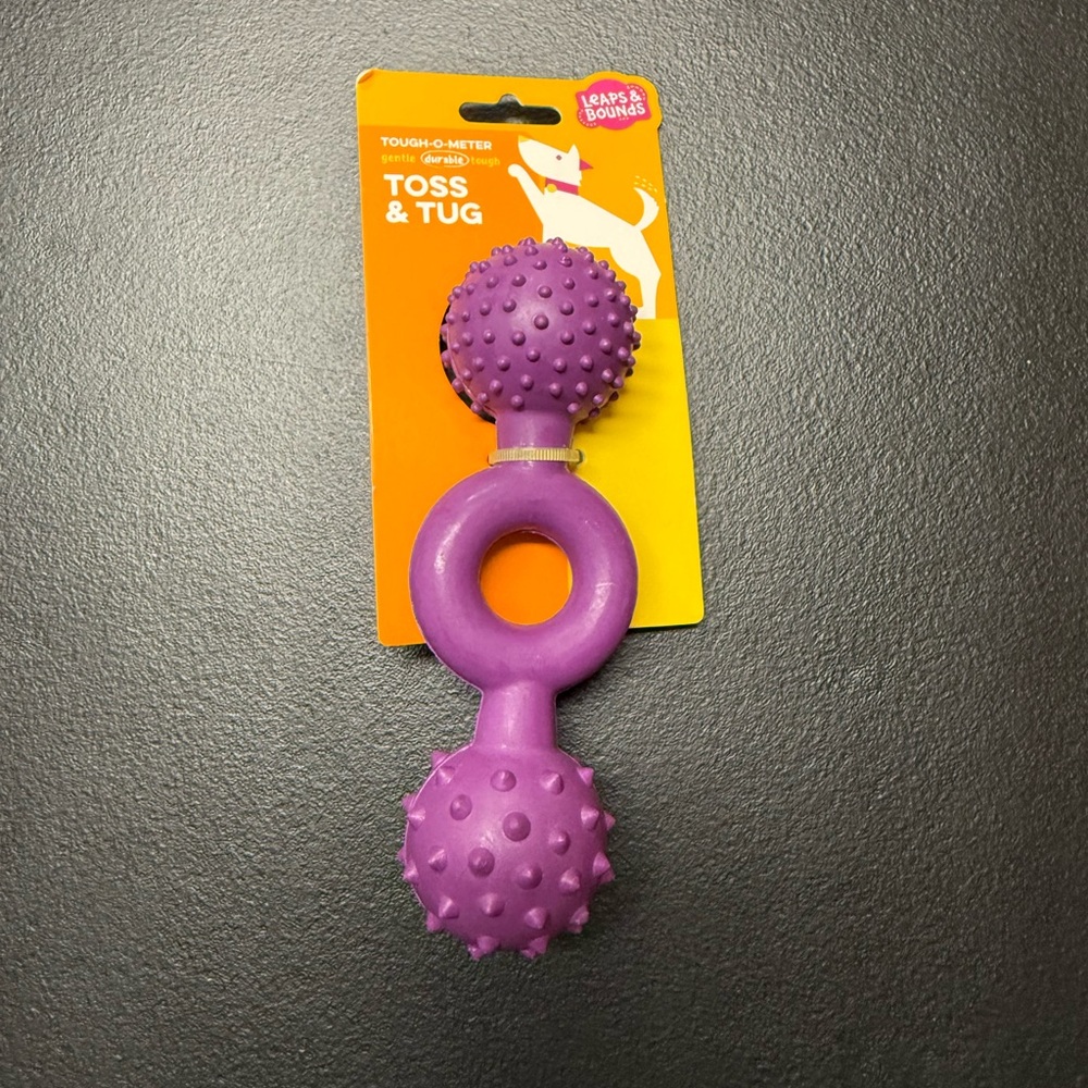 Leaps & Bounds NWT Toss & Tug Durable Rubber Chew Dog Toy